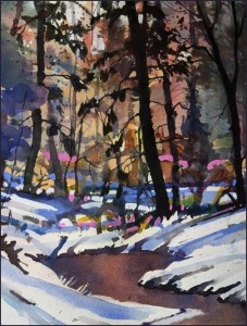 Rex Beanland, Elbow Creek Colours, watercolour, 9 X 12