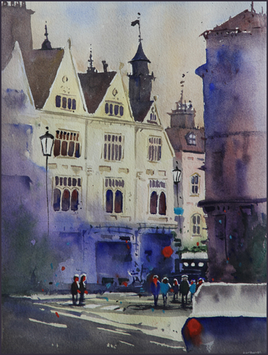 Rex Beanland, Charing Cross, watercolour, 9 12